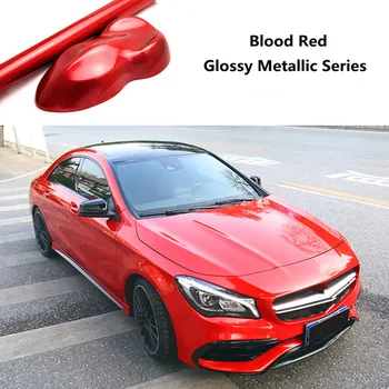  Sunıce Kan Kırmızı Süper Parlak Metalik araba Sarma Araba Vücut Şekillendirici Sarma Dekoratif Sticker Oto Motosiklet Araba Aksesuarları