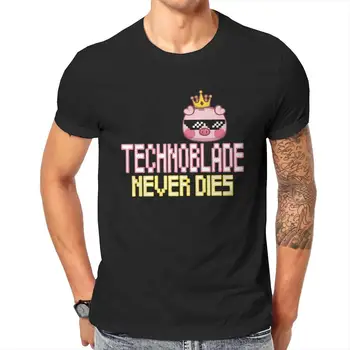  Mizah Technoblade Asla Ölmez T-Shirt Erkekler O Boyun %100 % Pamuklu T Shirt Kısa Kollu Tee Gömlek doğum günü hediyesi Elbise