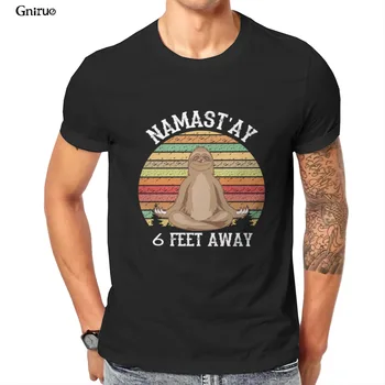  Toptan Retro Namaste 6 Metre Uzakta Vintage Grafik Unisex Süper Yumuşak T-Shirt Essentials Pembe Komik Büyük Boy Giyim 105487