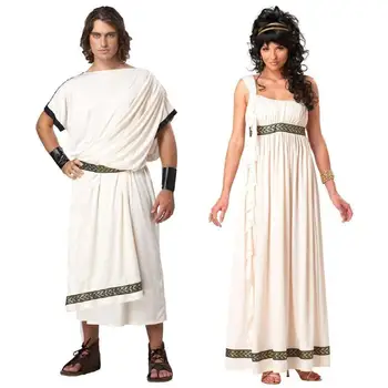  Antik Yunan Mitolojisinde Olympus Zeus Hera süslü elbise Toga Tanrı Tanrıça Cosplay Kostüm