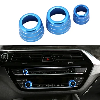  Araba Klima Kolları Ses Ses Kontrolü göbek piercingi Trim Dekorasyon Kapak BMW İçin Yeni 5 Serisi 528li 530li 540li G38 X3