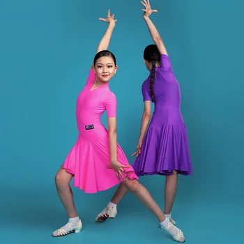  2020 Yeni Latin dans elbiseleri çocuk Performans Düzenlemeleri Rekabet Takım Elbise Kızlar İçin Cha Cha Samba Dans Elbise DWY4585