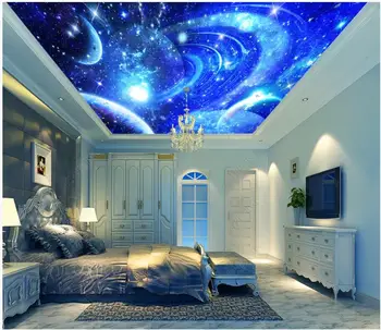 3d duvar kağıdı özel fotoğraf Fantezi evren uzay yıldızlı gökyüzü tavan duvar ev dekor 3d duvar resimleri duvar kağıdı oturma odası için
