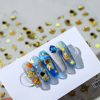  Sarar Okyanus Dünya Japon Tarzı 5D Kazınmış Tırnak Sticker Nail Art Dekorasyon Karikatür Çivi Çıkartmaları Denizanası Tırnak Folyoları