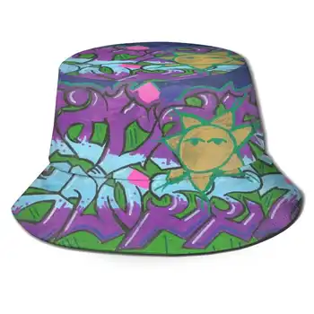  V Tatlı Güneş Katlanabilir Panama Kova Şapka Kap Vsweet Tatlı Tatlı Evren Dj Vvıtch Graffiti Güreş Twitch