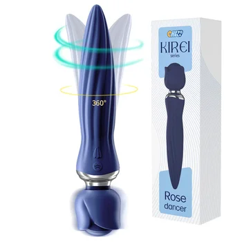  Wibrator Gül değnek Düzenleme Yapay Penis AV 124 klitoris stimülatörü vajinal masaj prostat 360 Dönen anal oyuncaklar erotik İçin