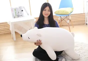  büyük 110 cm beyaz eğilimli kutup ayısı peluş oyuncak yumuşak atın yastık doğum günü hediyesi w0989