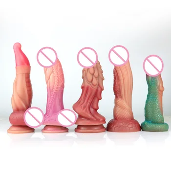 Silikon Ejderha Yapay Penis Büyük Hayvan Penis Seks Oyuncakları Kadın Erkek Masturbators Vantuz At Köpek Dick Anal Plug Yetişkin Seksi ürünler