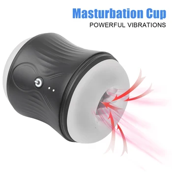  Oral seks mastürbasyon kupası Seks Oyuncakları Erkekler için 10 Titreşim Modları TPE Gerçekçi Pussy Çift Taraflı Otomatik Erkek Masturbator