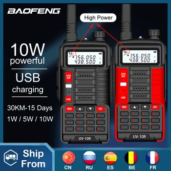  BaoFeng Walkie Talkie UV - 10R V2 İki Yönlü CB Radyo Verici Uzun Menzilli UV10R V2 128CH VHF UHF 136-174Mhz 400 - 520Mhz Çift Bant