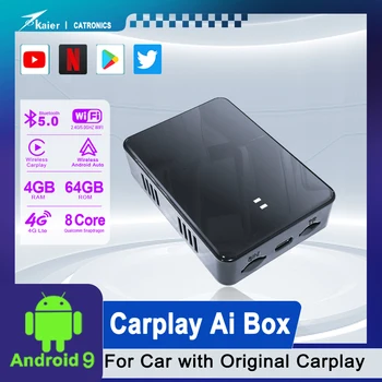  Catronics Carplay Aı Kutusu Kablosuz Araba Oyun Netflix Android 9 Otomatik Multimedya Oynatıcı 4 + 64G Ses Navigasyon KİA Benz VOLVO