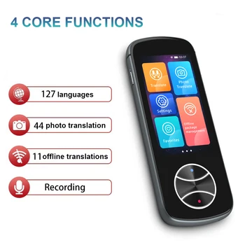  V10 127 Dil Taşınabilir Dil Çevirmeni 3.0 inç dokunmatik ekran Çevrimdışı Dil wıfı Gerçek Zamanlı Çevirmen