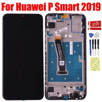 Huawei P Akıllı için 2019 LCD Ekran POT-LX1 L21 LX3 LCD ekran Matris Paneli dokunmatik ekran digitizer Sensörü Meclisi Çerçeve