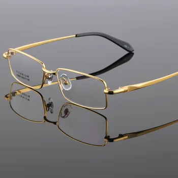  Zerosun Titanyum Altın miyopi gözlük erkek Anti mavi ışık-100 150 200 250 300 Gözlük Çerçevesi erkekler Marka Gözlük İş