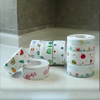  Nieuwe Gedrukt Waterdicht En Meeldauw-Proof Muurstickers Wc Schoonheid Naad Stickers Rand Fornuis Zelfklevende Sink stickers