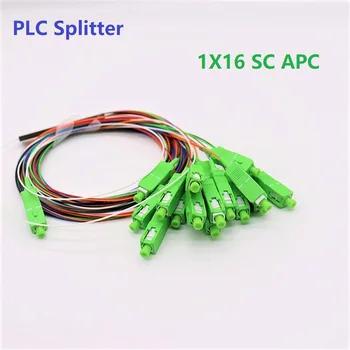  Ücretsiz kargo 10 adet / grup 1X16 PLC Fiber optik sıyırıcı Renk SC / APC SM 0.9 mm G657A1 PVC 1 m FTTH Fiber optik sıyırıcı Eşitsiz