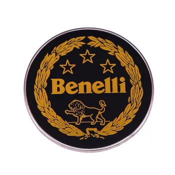  1911 Yılında kurulan Moto Benelli aslan rozeti Vintage 70s Yarış motosiklet üreticisi logo broş