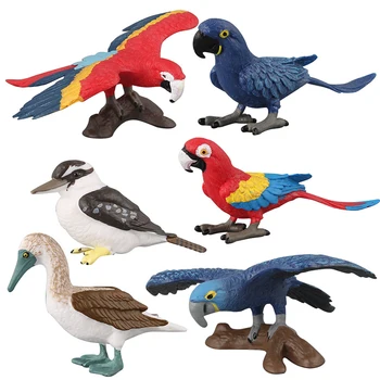  Mini Heykeli Simülasyon Papağan Kuş Aksiyon Figürü Hayvan Modeli Heykelcik Peri Çocuk Oyuncakları