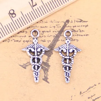  125 adet Charms caduceus tıbbi sembol md 23x11mm Antik Gümüş Kaplama Kolye Yapımı DIY El Yapımı Tibet Gümüş Takı