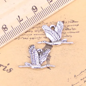  80 adet Takı Takılar vahşi kaz kuş 20x14mm Antik Gümüş Kaplama Kolye Yapımı DIY El Yapımı Tibet Gümüş Takı