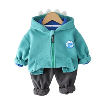  Yeni Kış Bebek Kız Giysileri Takım Elbise Çocuk Erkek Kalın Pamuklu Kapüşonlu Ceket Pantolon 2 adet / takım Toddler Rahat Kostüm Çocuklar Eşofman