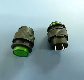  (10)Yeşil 2Pin SPST Minyatür 1A 250VAC 16mm Delik YOK Muhafaza Buton Anahtarı