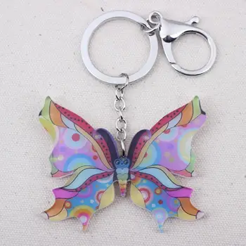  Bonsny kelebek yeni 2014 akrilik güzel anahtar zincirleri kızlar ıçin moda sevimli hayvan kadın erkek hediye güzel anahtarlık