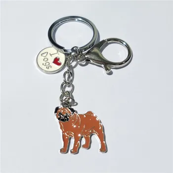  Büyük Shar Pei Köpek Sevimli Hayvan Köpek Kolye moda takı çanta uğuru Pet Köpek Etiketi anahtar zincirleri