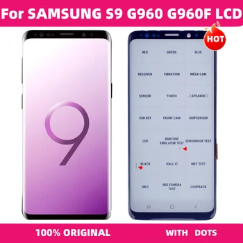  100 % Orijinal S9 Ekran SAMSUNG Galaxy S9 Ekran Çerçeve İle LCD G960 G960F SM-G960F / DS dokunmatik ekranlı sayısallaştırıcı grup