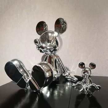  Disney Büyük Ins Mickey Mouse Oturan Heykeli Kawaii Salladı Mickey Çizgi Film Karakterleri Reçine Ev Dekorasyon Süsler Hediyeler