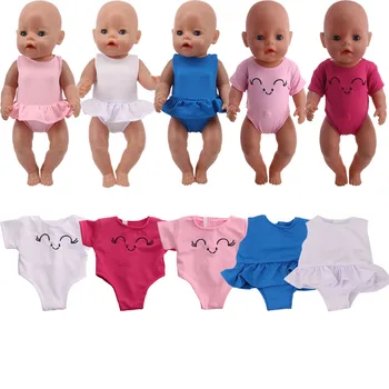  Gülen Mayo Uygun 18 İnç Amerikan Ve 43cm Doğan Bebek oyuncak bebek giysileri Aksesuarları, bizim Nesil noel hediyesi Kız İçin