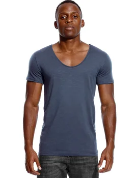  7288DY Scoop Diepe V-hals T-shirt Erkekler İçin Düşük Kesim V Boyun Kısa Kollu En Tees Moda Mannelijke Tshirt Onzichtbare Ondershirt