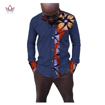  BRW Erkek afrika kıyafeti Elbise Gömlek Erkekler Uzun Kollu Slim Fit Gömlek Erkekler afrika kıyafeti s Artı Boyutu afrika kıyafeti WYN84