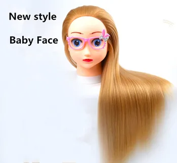 Yeni stil Manken Kafa Sentetik Saç Eğitim Maniqui Kafa Kuaför Kuaförlük Bebek Kafaları Manken Kafa