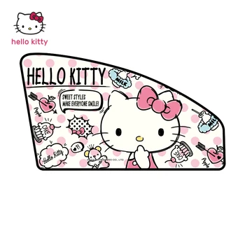  Hello Kitty Araba Mıknatıs Güneşlik Sevimli Karikatür Yan Pencere Güneş Koruma Özel Gizlilik Evrensel 79.5 * 48.5 cm