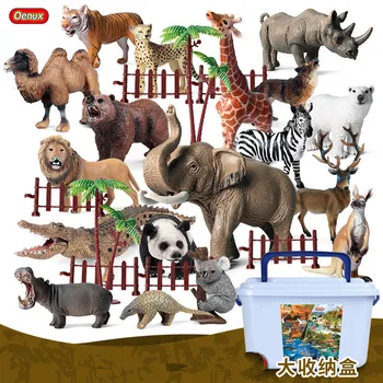  Oenux Simüle Hayvan oyuncak seti Vahşi Hayvanat Bahçesi Çiftlik Sahneleri Aksiyon şekilli kalıp Çocuk Süsler El Yapımı Oyuncaklar