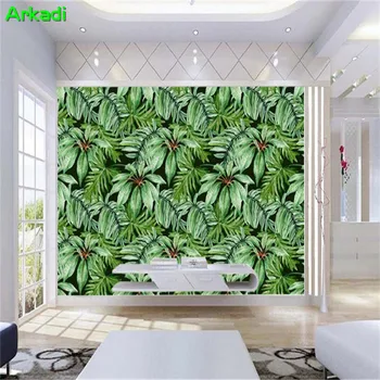  3d özel duvar tropikal yağmur ormanları bitki yeşil muz yaprağı arka plan duvar fotoğraf yatak odası TV stereo duvar kağıdı dekorasyon