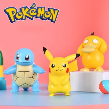  Pokemon Anime Periferik Pikachu Charmander Psyduck Squirtle Snorlax Bulbasaur Oyuncaklar Modeli Pokémon Anime Figürleri Kawaii Çocuklar Hediye