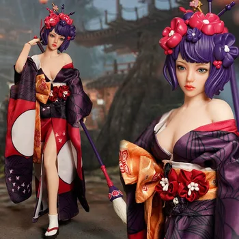  SÜPER ÖRDEK SET060 1/6 Ölçekli Seksi Japon Oyunu Katsushika Hokusai Kadın Başkanı Şekillendirici Kimono Elbise Modeli için 12