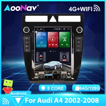  Android 10.0 64G 128G Araba Multimedya GPS Navigasyon Radyo Audi A4 2002-2008 Oyuncu Kablosuz Carplay Stereo Alıcı