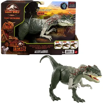  Jurassic Dünya Roar Saldırı Allosaurus Kamp Kretase Dinozor Figürü Hareketli Eklemler Koleksiyon Dinozor Modeli Oyuncak GWD10