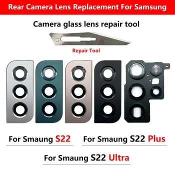  10 Adet Arka Arka Kamera Cam Lens Samsung S22 Artı Ultra Kamera Cam Kapak Çerçeve İle Yedek Parçalar