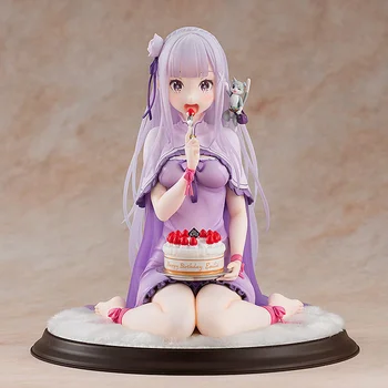  100 % Orijinal: Anime Re: Sıfır Emilia doğum günü pastası 13 cm PVC Action Figure Anime şekilli kalıp Oyuncaklar Şekil Koleksiyonu Bebek Hediye