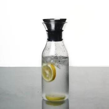  Cam soğuk su ısıtıcısı şişe su kabı şeffaf ısıya dayanıklı suyu demlik su sürahisi yumuşak Drinkware buz dağıtıcı su sürahi