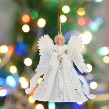  Yeni Karikatür Noel Ağacı Asılı Beyaz Melek Bebek Yıl Dekor Ev Yeni Oyuncak Süsler Noel Ağacı Kolye Dekor Parti K4B0