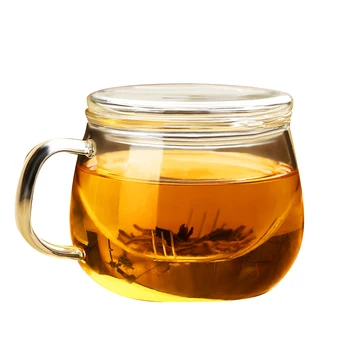 350ML Cam çay bardağı Çay Demlik ile Filtre Kapağı Yüksek Sıcaklık çay bardağı Yüksek Bor Cam Kupa çiçek çayı Kupa Ofis Ev
