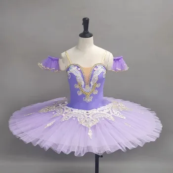  Mor Bale Dans Kostümleri Peri Uyku Güzellik Elbise Profesyonel Bale Tutu Rekabet Dans Elbise Bale Giyim