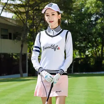  Golf Üst Kadınlar İçin Kolsuz Golf Kıyafeti Bayanlar İlkbahar Yaz Tüm Maç Streç Gevşek Golf Malzemeleri B30006