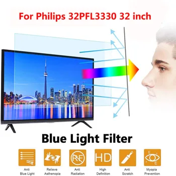  Philips için 32PFL3330 32 inç [Ant-mavi ışık] [blokları UV] [parlama önleyici] [çizilmez] mavi ışık ekran filtresi filmi