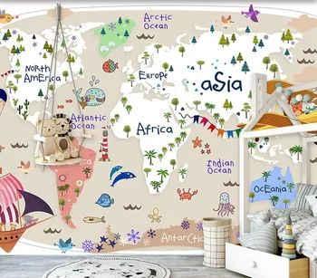 Özel 3D Fotoğraf Duvar Kağıdı Çocuk Odası Dekor İçin Karikatür duvar uçak yelken dokunmamış Yatak Odası Duvar Kağıdı Boyama dekor